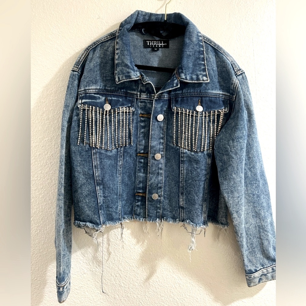 Thrill Jeans denim jacket with rhinestones